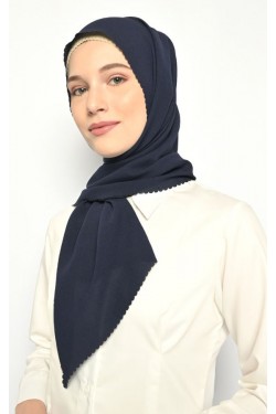 Sarita Pasmina Instan Lasercut Navy